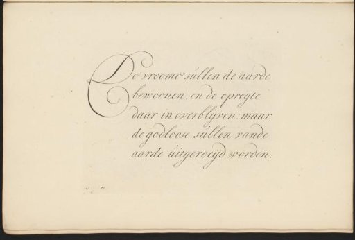 Writing Sample: De vroome sullen de aarde (...)