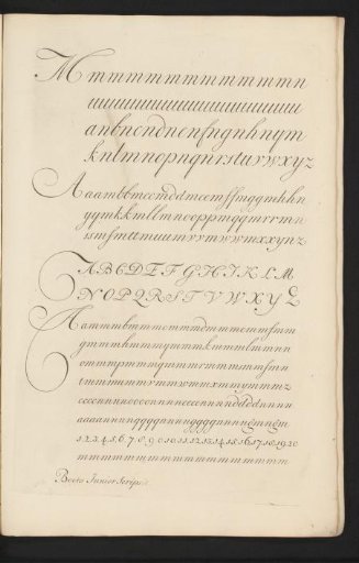 Writing Sample with seventeen lines of letters and numbers