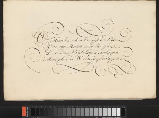 Writing Sample: O Menschen, schuw 't vergift der Logen (...)