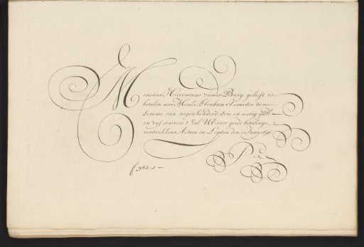 Writing sample: Monsieur Hieronimus vander Burg (...)