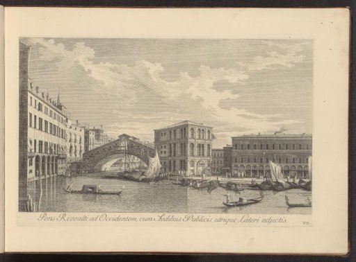 View of the Canal Grande, Palazzo dei Camerlenghi and the Rialto Bridge in Venice