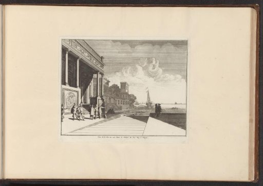 View of a palace on the coast in Naples