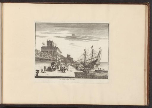 View of the Royal Palace on the coast in Naples