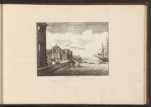 View of palace gardens on the coast in Naples