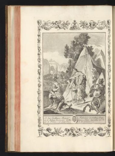 Man and woman at a military camp with soldiers