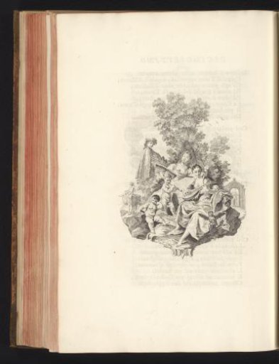 Woman playing the lute and singing with putti and passersby