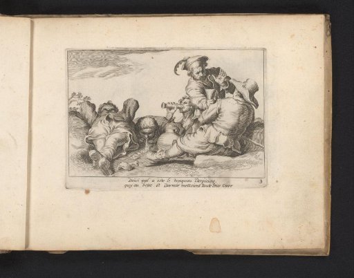 Five drunkards in a landscape
