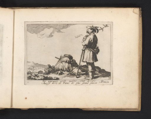Standing and sitting figures in a landscape