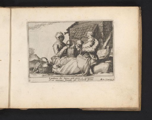 Two women and two children resting and eating outdoors