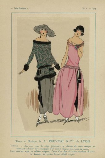 Très Parisien, 1923, No 1: Fabrics and Ribbons by A. PREVOST ...