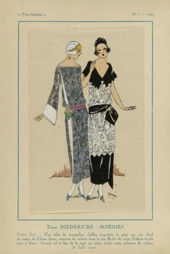 Très Parisien, 1923, No. 1: Diederichs Fabrics - Silks...