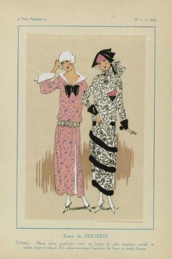 Très Parisien, 1923, No. 1: Jersiris Fabrics...