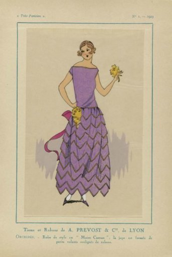 Très Parisien, 1923, No 1: Fabrics and Ribbons by A. Prévost...