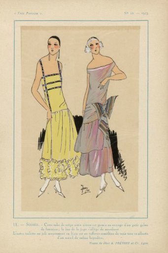 Very Parisian, 1923, No. 10: 11. - EVENING. - This crepe dress...