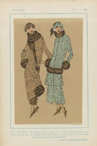 Très Parisien, 1923, No. 11: 17.- AUTEUIL. - This straight coat....