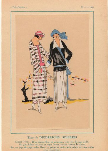 Very Parisian, 1923, No. 2: Fabrics by DIERDERICHS - SILKS...