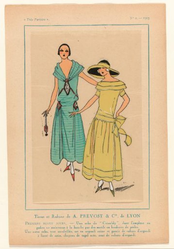 Very Parisian, 1923, No. 2: Fabrics and Ribbons by A. PRÉVOST & Cie. of LYON...
