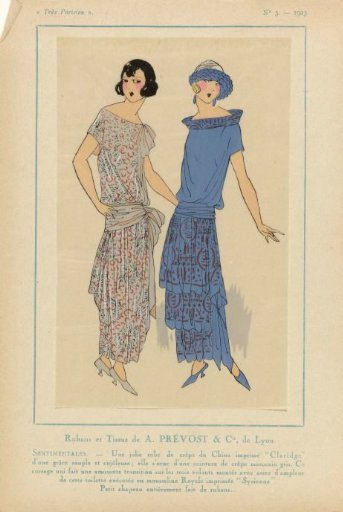 Very Parisian, 1923, No. 3: Ribbons and Fabrics by A. PRÉVOST...SENTIMENTAL...