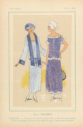 Very Parisian, 1923, No. 3: Fabrics by JERSERIS...FRIENDSHIP...