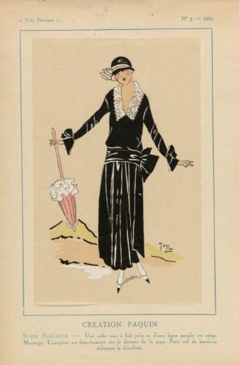 Very Parisian, 1923, No. 3: Creation by PAQUIN. Sober Elegance...