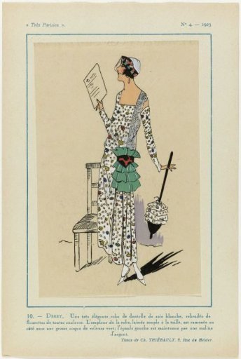 Very Parisian, 1923, No. 4: 10. - DERBY. A very elegant dress...