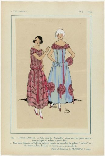 Very Parisian, 1923, No. 4: 16. - TO DANCE. 1. Pretty "Criseldy" dress...