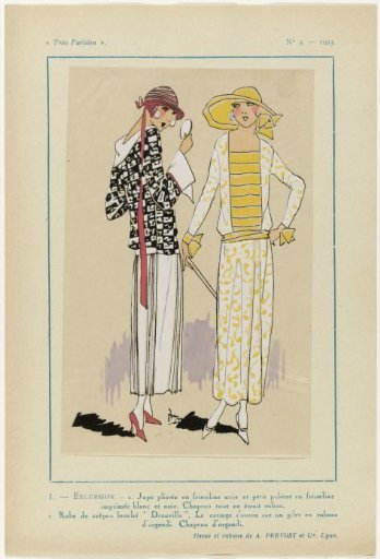 Very Parisian, 1923, No. 5: 1. - EXCURSION. - 1. Pleated skirt...