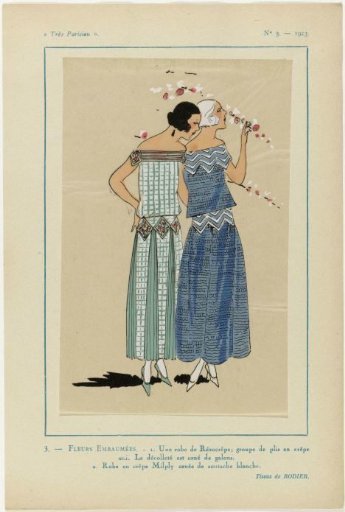 Very Parisian, 1923, No. 5: 3.- FRAGRANT FLOWERS. - 1. A dress...