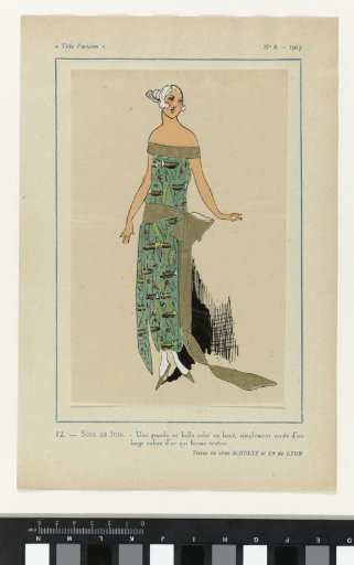 Very Parisian, 1923, No. 6: 12. - EVENING IN JUNE. - A large and beautiful dress...