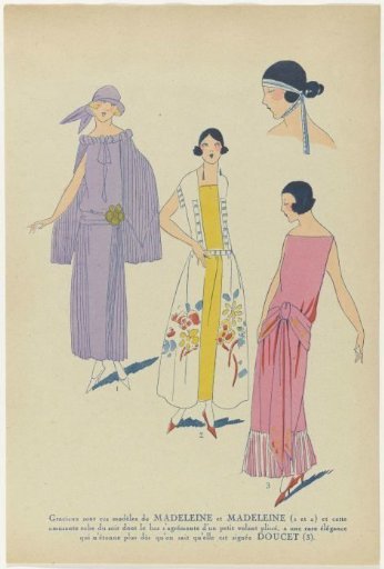 Très Parisien, 1923, No. 6: Graceful are these models of Madeleine and Madeleine....