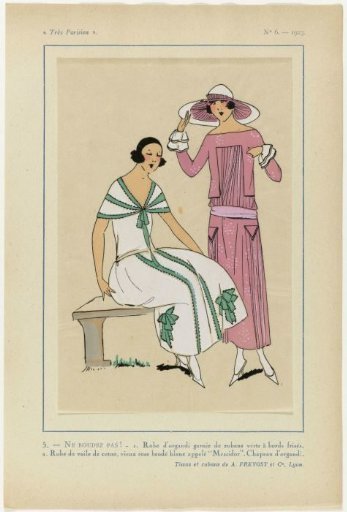 Very Parisian, 1923, No. 6: 5.- DON'T SULK! - 1. Organdy dress...