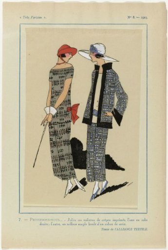 Very Parisian, 1923, No. 6: 7.- LET'S WALK... - Pretty these outfits...