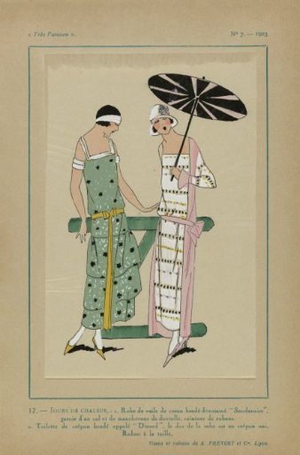 Very Parisian, 1923, No. 7: 17. - HOT DAYS. - 1. Cotton voile dress...