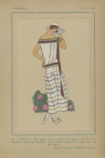 Very Parisian, 1923, No. 7: 4. - DRAGONFLY. - Very elegant taffeta dress...