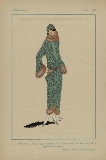 Very Parisian, 1923, No. 7: 7. - CHILLY. - Very elegant coat...