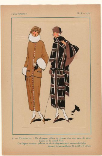 Very Parisian, 1923, No. 8: 6. - PROMENADE. - A charming suit...