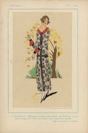 Very Parisian, 1923, No. 9.1 - AUTUMNAL. - Charming is this simple dress...