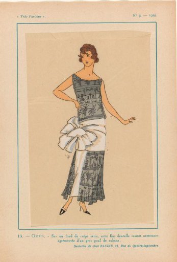 Very Parisian, 1923, No. 9: 13. - OSIRIS. - On a satin crepe background...