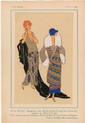 Very Parisian, 1923, No. 9: 17. - MYRTHO. - Sumptuous, this evening gown...