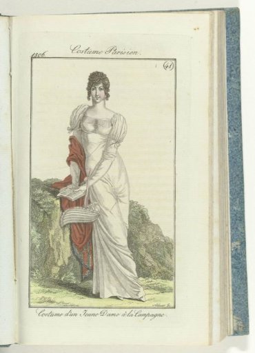 Journal des Dames et des Modes, Frankfurt edition 6 October 1806, Parisian Costume (41): Costume of a Young Lady in the Country