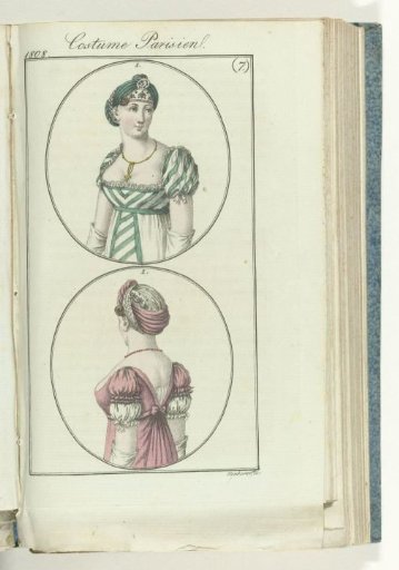 Journal des Dames et des Modes, editie Frankfurt 15 Février 1808, Costume Parisien (7)
