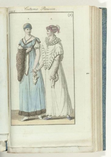 Journal des Dames et des Modes, editie Frankfurt 29 Février 1808, Costume Parisien (9)