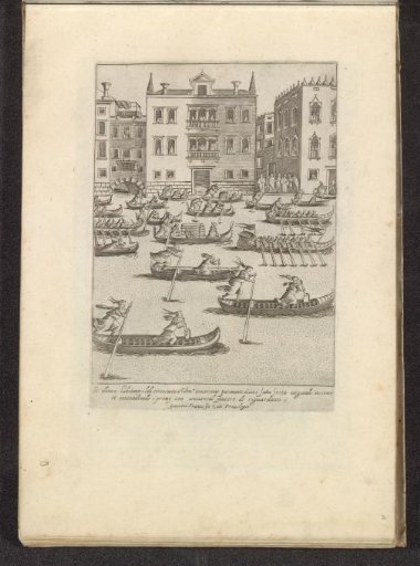 Regatta of gondolas and rowing boats in Venice