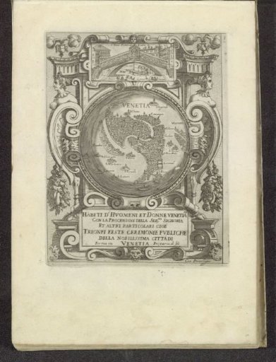 Title Print with a Map of Venice