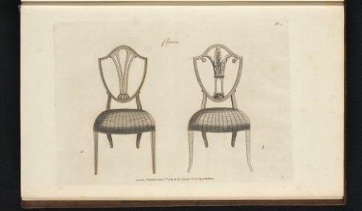 Two chairs with different ornaments