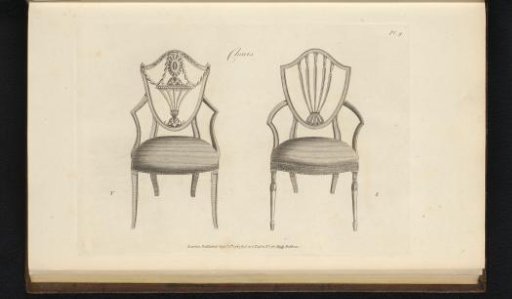 Two chairs with different ornaments
