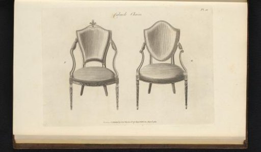 Two chairs with different ornaments