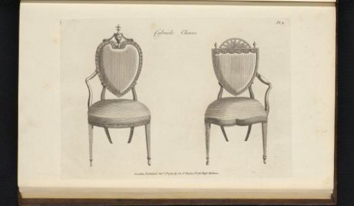 Two chairs with different ornaments