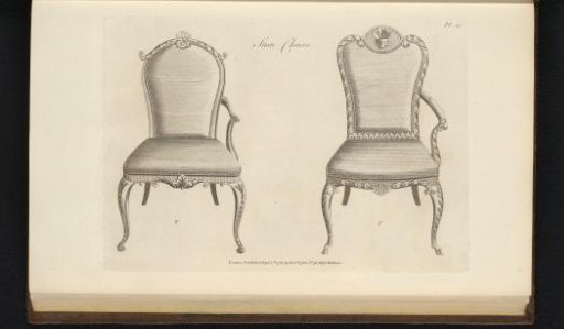 Two chairs with different ornaments