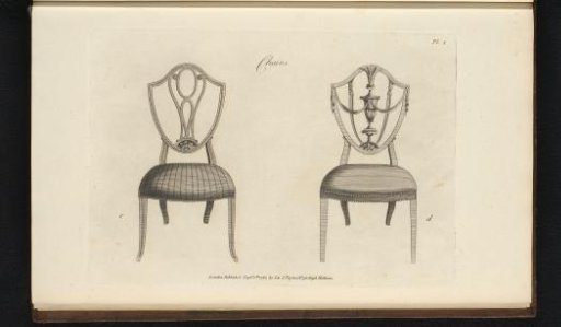Two chairs with different ornaments